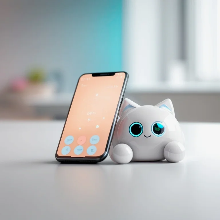 Grafik einer interaktiven KI-Figur auf dem Smartphone